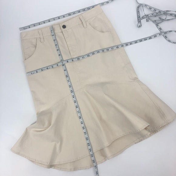 Lauren Ralph Lauren Vintage Off White Denim Skirt - Picture 9 of 10